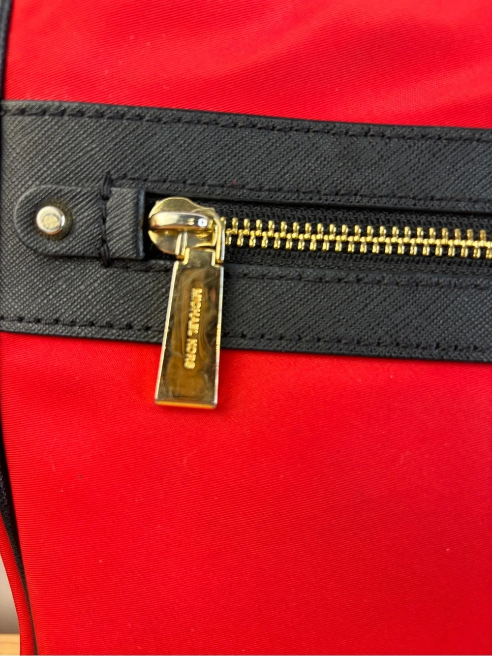 Michael Kors Jet Set Red Nylon Gabardine Messenger Crossbody Bag